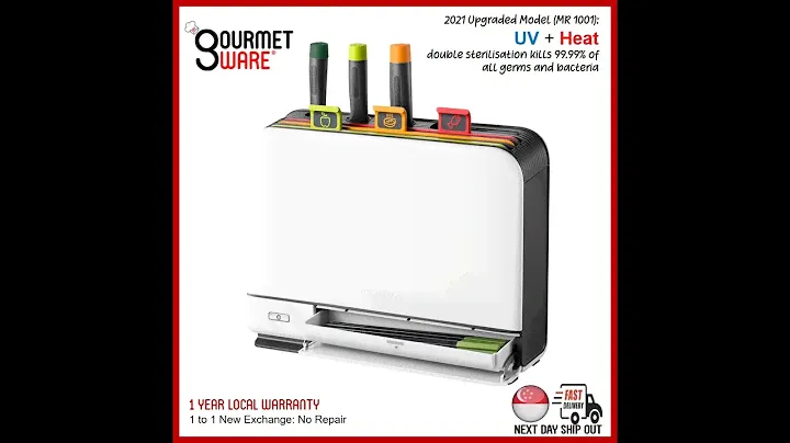 6 in 1 UV Disinfecting + Heat Sterilising Cutting Board and Knife Set by Morphy Richards (MR 1001)