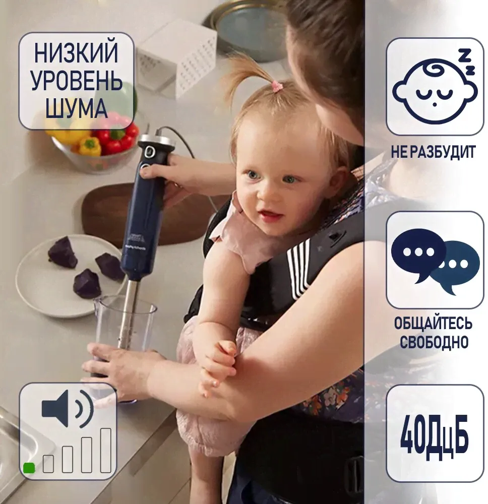 Heinner Погружной блендер Morphy Richards MR6006B синий миксеры и блендеры-3